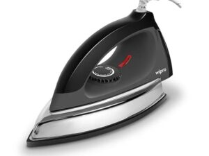 Wipro Elato GD204 1200 Watt Heavyweight Dry Iron, Quick Heat Up, Anti Bacterial German Weilburger Dual Coated Soleplate,5 Modes, Dry Iron Press,Wrinkle Free Clothes in One Shot, 2 Year Warranty,Black |MODEL EJ125100