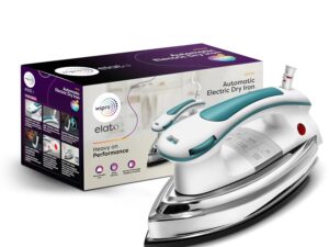 Wipro Elato GD203 1200 Watt Heavyweight Dry Iron, Quick Heat Up, Anti Bacterial German Weilburger Dual Coated Soleplate,5 Modes, Dry Iron Press,Wrinkle Free Clothes in One Shot, 2 Year Warranty,Blue |MODEL EK123120