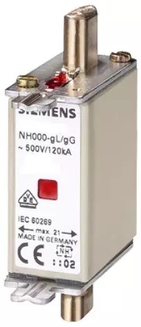3NA78120RC | LV HRC fuse element, NH000, In: 32 A, AC: 500 V, DC: 250 V, Combined indicator, live grip lugs – Siemens