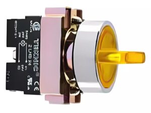 Teknic 3 Position illuminated selector Switch Spring Return Right with LED Bulb Yellow 2ASL8LB-3PSRR 24V