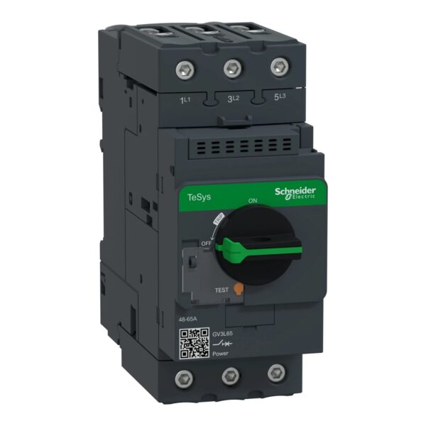 GV3L65 | Motor circuit breaker, TeSys GV3, 3P, 65 A, magnetic, rotary handle, EverLink terminals – Schneider Electric