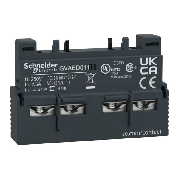 GVAED011_Image_1500x1500.jpg GVAED011 | TeSys GV3 – auxiliary contact block – 1 NO + 1 NC – Schneider Electric