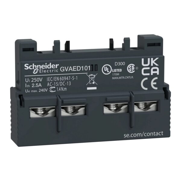 GVAED101_Image_1500x1500.jpg GVAED101 | TeSys GV3 – auxiliary contact block – 2 NO – Schneider Electric