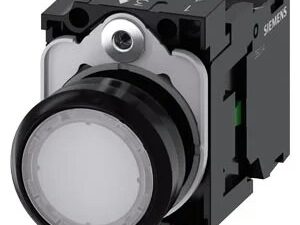 3SU11020AB601BA0 | Illuminated pushbutton, 22 mm, round, plastic, white, pushbutton, flat, momentary contact type, with holder, 1 NO, LED module with integrated LED 24 V AC/DC – Siemens