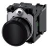 3SU11000AB101BA0 | Pushbutton, 22 mm, round, plastic, black, pushbutton, flat, momentary contact type, with holder, 1 NO, screw terminal – Siemens