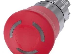 3SU10511HB200AA0 | EMERGENCY STOP mushroom pushbutton, illuminable, 22 mm, round, metal, shiny, red, 40 mm, positive latching, acc. to EN ISO 13850, rotate-to-unlatch – Siemens