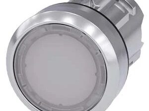 3SU10510AB600AA0 | Illuminated pushbutton, 22 mm, round, metal, shiny, white, pushbutton, flat, momentary contact type – Siemens