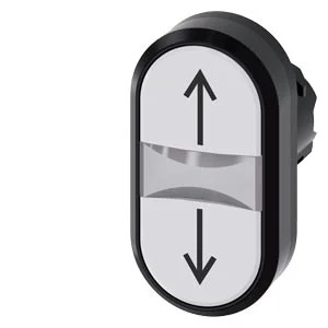 G_IC03_XX_08359i.jpeg 3SU1001-3AB66-0AN0 | Illuminated twin pushbutton, 22 mm, round, plastic, white: arrow pointing up, white: arrow pointing down, pushbuttons, flat – Siemens