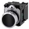 3SU11500AB101BA0 | Pushbutton, 22 mm, round, metal, shiny, black, pushbutton, flat, momentary contact type, with holder, 1 NO – Siemens
