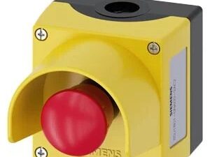 3SU18010NA002AC2 | Enclosure for command devices, 22 mm, Enclosure top part yellow, EMERGENCY STOP mushroom pushbutton red, 40 mm, rotate-to-unlatch, 1 NC – Siemens