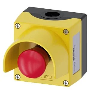 G_IC03_XX_08506i.jpeg 3SU18010NA002AC2 | Enclosure for command devices, 22 mm, Enclosure top part yellow, EMERGENCY STOP mushroom pushbutton red, 40 mm, rotate-to-unlatch, 1 NC – Siemens