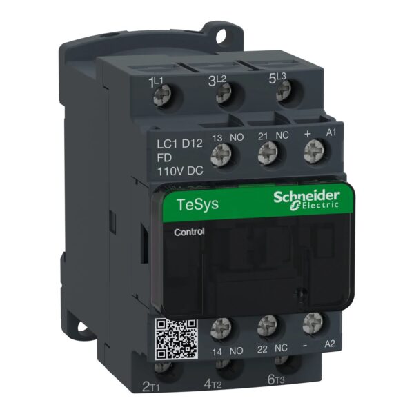 LC1D12FD_Image_1500x1500.jpg LC1D12FD | TeSys D contactor – 3P(3 NO) – AC-3 – <= 440 V 12 A - 110 V DC coil - Schneider Electric