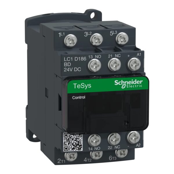 LC1D186BD | TeSys D contactor – 3P(3 NO) – AC-3 – <= 440 V 18 A - 24 V DC coil - Schneider Electric