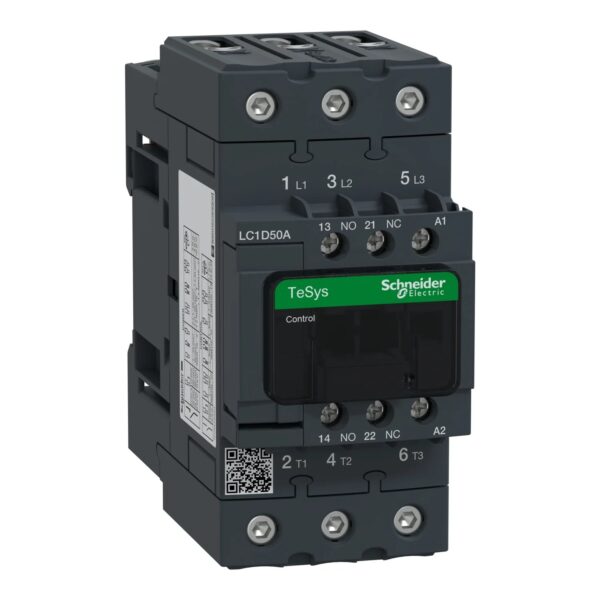 LC1D50AF7_Image_1500x1500.jpg LC1D50AF7 | TeSys D contactor – 3P(3 NO) – AC-3 – <= 440 V 50 A - 110 V AC 50/60 Hz coil - Schneider Electric