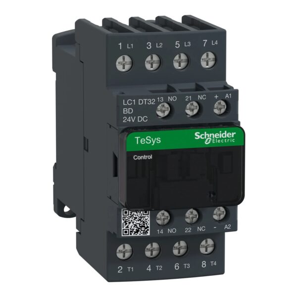 LC1DT32BD_Image_1500x1500.jpg LC1DT32BD | TeSys D contactor – 4P(4 NO) – AC-1 – <= 440 V 32 A - 24 V DC standard coil - Schneider Electric