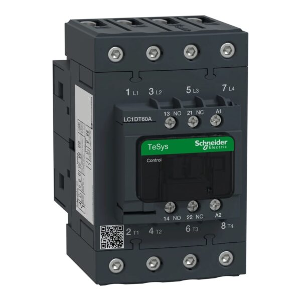 LC1DT60AB7_Image_1500x1500.jpg LC1DT60AN7 | TeSys D contactor – 4P(4 NO) – AC-1 – <= 440 V 60 A - 415 V AC 50/60 Hz coil - Schneider Electric