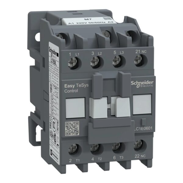 LC1E0601M7 | Easy TeSys contactor 3P(3 NO) – AC-3 – <= 440 V 6A - 220 V AC coil - Schneider Electric