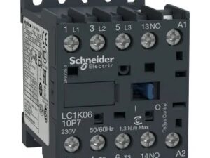 LC1K0610N7 | TeSys K contactor – 3P – AC-3 <= 440 V 6 A - 1 NO aux. - 400...415 V AC coil - Schneider Electric