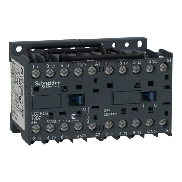 LC2K0610B7_Image_1500x1500.jpg LC2K0610B7 | TeSys K reversing contactor – 3P – AC-3 <= 440 V 6 A - 1 NO - 24 V AC coil - Schneider Electric