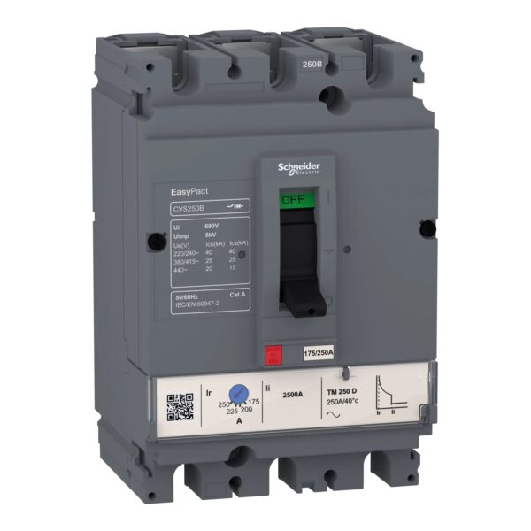 LV525303_2023_Image_1500x1500.jpg LV516302 | circuit breaker EasyPact CVS160B, 25 kA at 415 VAC, 125 A rating thermal magnetic TM-D trip unit, 3P 3d – Schneider Electric