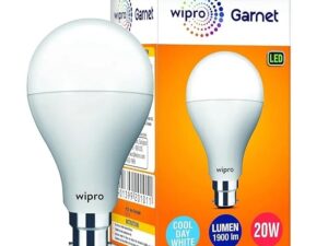 Wipro Garnet 20W LED Bulb for Home & Office |Cool Day White (6500K) | B22 Base|220 degree Light coverage |4Kv Surge Protection |400V High Voltage Protection |Energy Efficient | Pack of 1 |MODEL N20101