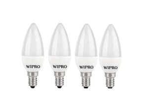 Wipro Frosted Candle LED Bulbs – E14, Cool White, 3W