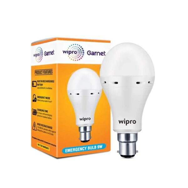 Wipro Emergency Bulb – B22, Cool White, 9W