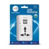 Wipro Multiplug with 3 Pin Universal Socket & 2 USB Ports for Charging, Power Supply Indicator, Surge Protection, Compact & Lightweight, Multiplug Socket for Home & Office, White, Model NWM0300