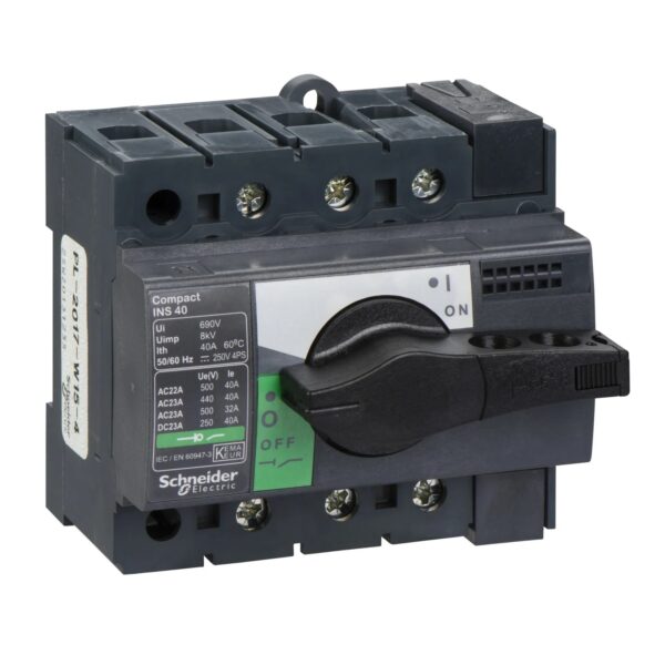 ODA28900_1500x1500.jpg 28900 | switch disconnector, Compact INS40 , 40 A, standard version with black rotary handle, 3 poles – Schneider Electric