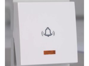P1086 | Bell press switch, Livia, 10A, 2 module, with indicator, IP2X, white – Schneider Electric