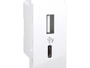 P7003 | USB Charger, Livia, A+C type, 1 module, 2.4A, 220-240V, white – Schneider Electric