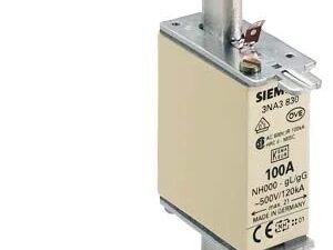 3NA3830 | LV HRC fuse element, NH000, In: 100 A, AC: 500 V, DC: 250 V, Front indicator, live grip lugs – Siemens
