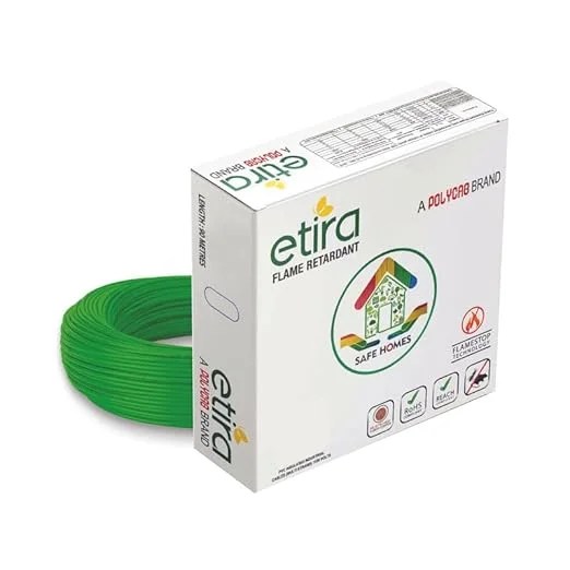 Polycab-Etira-green.jpg 2.5Sqmm, Green | POLYCAB ETIRA PVC INSULATED SINGLE CORE CABLE