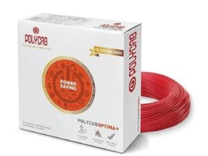 0.75Sqmm, Red | Polycab Optima+ | LF FR PVC Insulated Copper Cable 90Mtrs