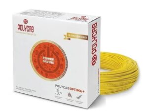 0.75Sqmm, Yellow | Polycab Optima+ | LF FR PVC Insulated Copper Cable 90Mtrs