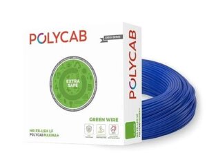 0.75Sqmm, Blue | Polycab Maxima+ | Green Wire HR FR-LSH LF | PVC Insulated Copper Cable 90Mtrs