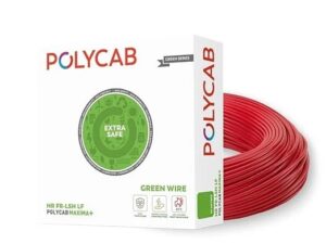 0.75Sqmm, Red | Polycab Maxima+ | Green Wire HR FR-LSH LF | PVC Insulated Copper Cable 90Mtrs
