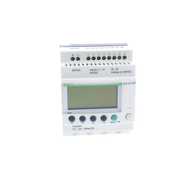 SR2B121BD_front_1500x1500.jpg SR2B121BD | compact smart relay Zelio Logic – 12 I O – 24 V DC – clock – display – Schneider Electric