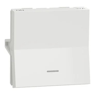 UNS32DP2M_WE.jpg UNS32DP2M_WE | Switch, Unica Pure, with indicator, 2-pole 1-way, 32A, 2 modules, pillar terminals, white – Schneider Electric