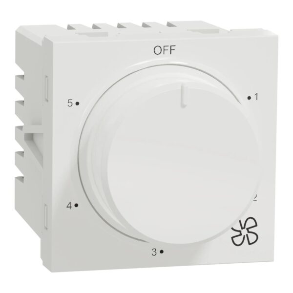 UNS5STFAN2M_WE_IOP-def_WD19_1500x1500.jpg UNS5STFAN2M_WE | Selector switch, Unica pure, 5 steps 360 deg fan regulation, 2 modules, white – Schneider Electric