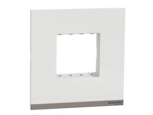 UNSCP2M_WE | Cover Frame, Unica Pure, with fixing frame, 1 gang, 2 modules, polar white – Schneider Electric