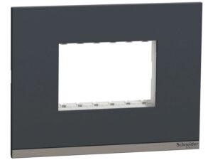 UNSCP3M_GY | Cover Frame, Unica Pure, with fixing frame, 1 gang, 3 modules, volcanic grey – Schneider Electric