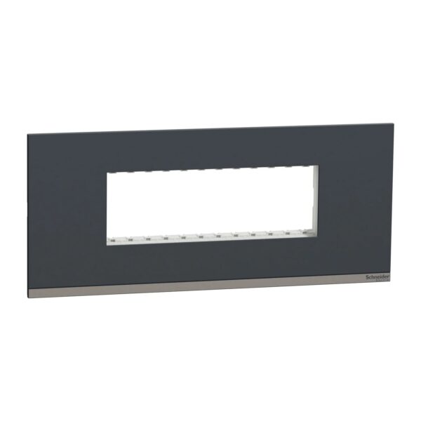 UNSCP6M_GY_IOP-def_WD19_1500x1500.jpg UNSCP6M_GY | Cover Frame, Unica Pure, with fixing frame, 1 gang, 6 modules, volcanic grey – Schneider Electric