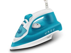 Wipro Vesta 1380 watts Mini Plastic Steam Iron for Travel,Smart light sensor, 250ml Water Tank, Self Cleaning, 20g/min Steam,Vertical & Horizontal Steaming, .8g/steam shot burst,2 Year Warranty,Blue |MODEL VD053138