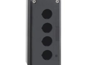 XALD04 | dark grey empty enclosure lid with light grey base – 4 cut-outs – Schneider Electric