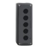 XALD05 | Empty enclosure, plastic, dark grey lid, for push button Ø22, 5 cut-outs – Schneider Electric