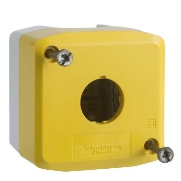 XALD-K_660_CPODA2016031_web.jpg XALK01 | Empty enclosure, plastic, yellow lid for push button Ø22, 1 cut-out – Schneider Electric