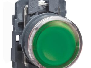 XB5AW33M1N | Illuminated pushbutton, Harmony XB5N XB7N, plastic, flush, green, 22mm, spring return, 230V AC, 1 NO – Schneider Electric