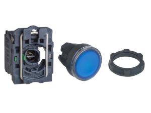 XB5AW36B1N | Illuminated pushbutton, Harmony XB5N XB7N, plastic, flush, blue, 22mm, spring return, 24V AC DC, 1 NO – Schneider Electric