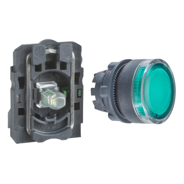 XB5_633_CPODA2016365_1500x1500.jpg XB5AW33G1N | Illuminated pushbutton, Harmony XB5N XB7N, plastic, flush, green, 22mm, spring return, 110V AC, 1 NO – Schneider Electric